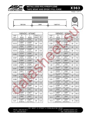 X363-.022-5-100 datasheet  